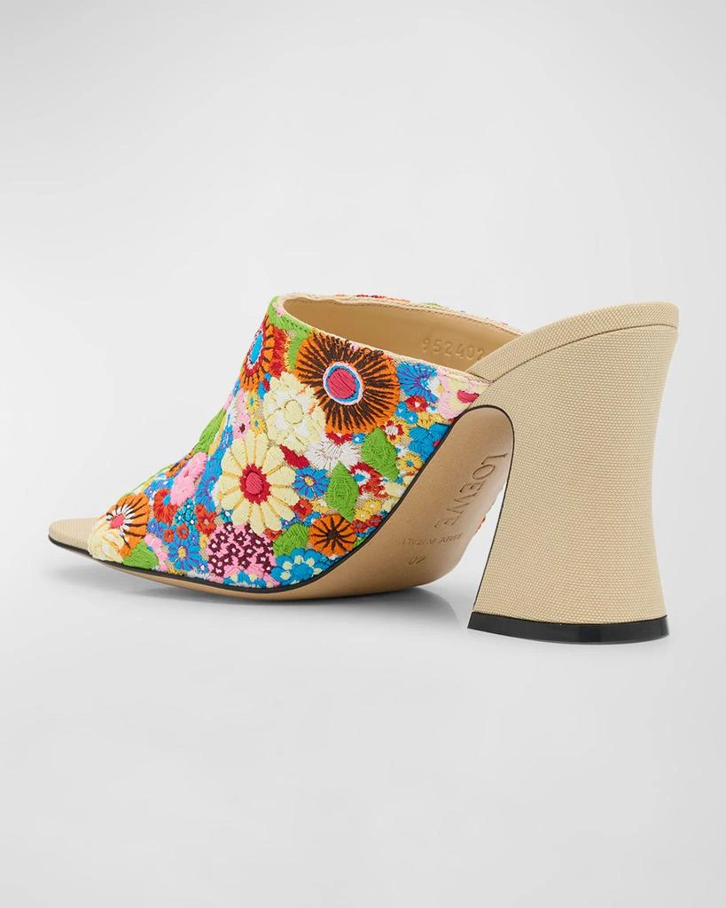 Loewe Calle Floral Embroidered Mule Sandals 5