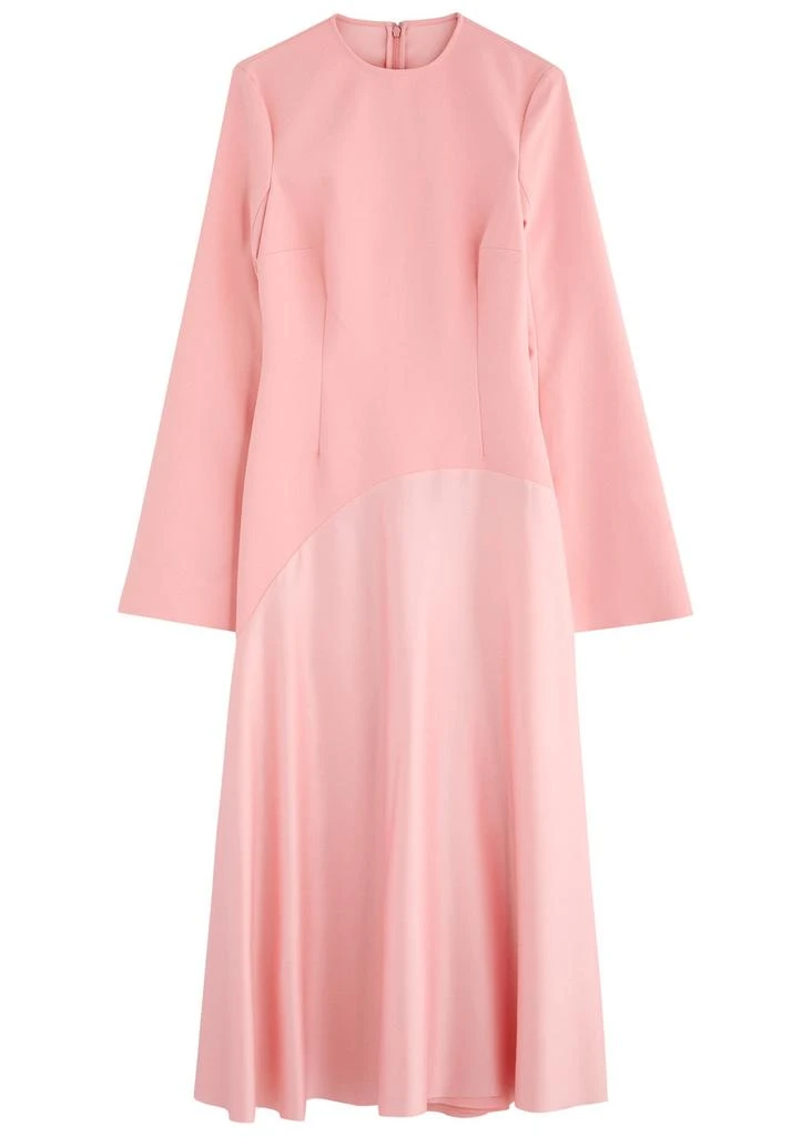 solace london gaia midi dress Gaia satin and crepe midi dress