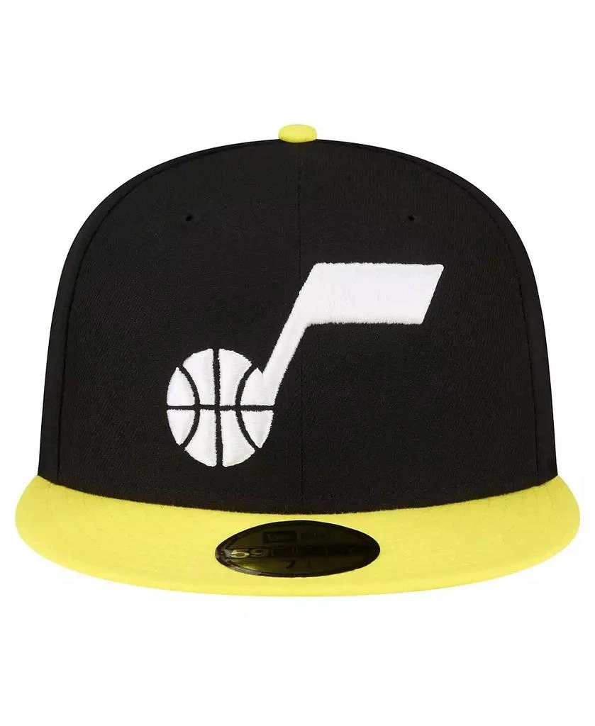 New Era Men's Black, Yellow Utah Jazz 2-Tone 59FIFTY Fitted Hat 2