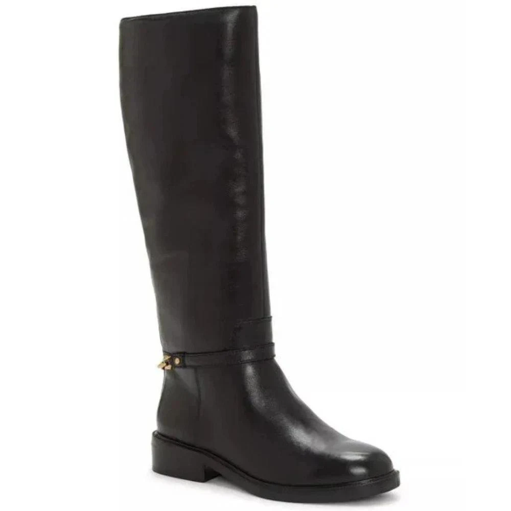 Vince Camuto Women
s  Adria Boots Black Leather Almond Toe Knee High HAWK1805