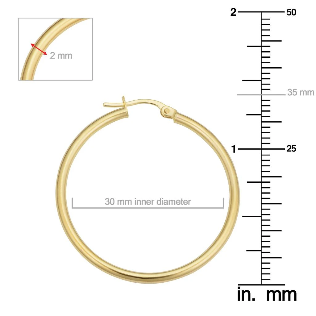 Fremada 14k Yellow Gold Hoop Earrings (2x30 mm) 4
