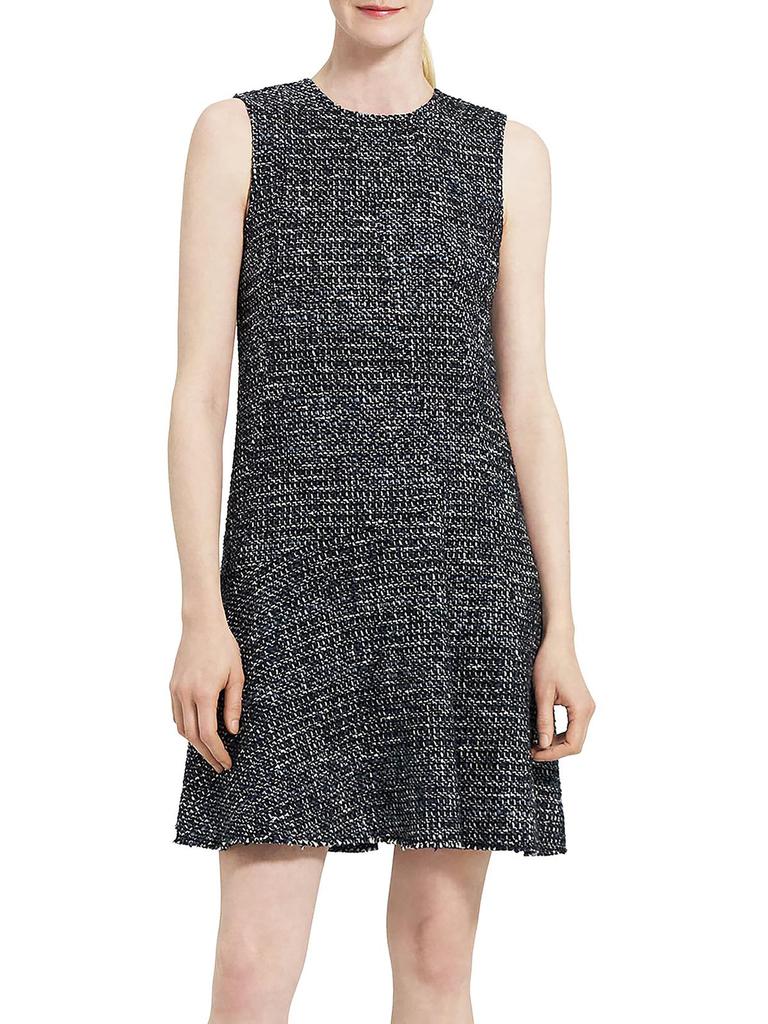 Theory Plus Womens Tweed Short Sheath Dress