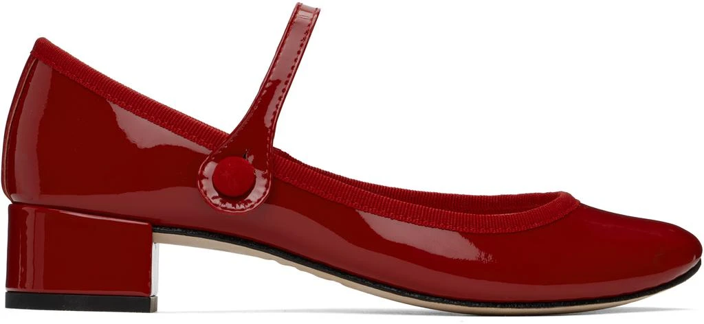 Repetto Red Rose Mary Jane Heels 1
