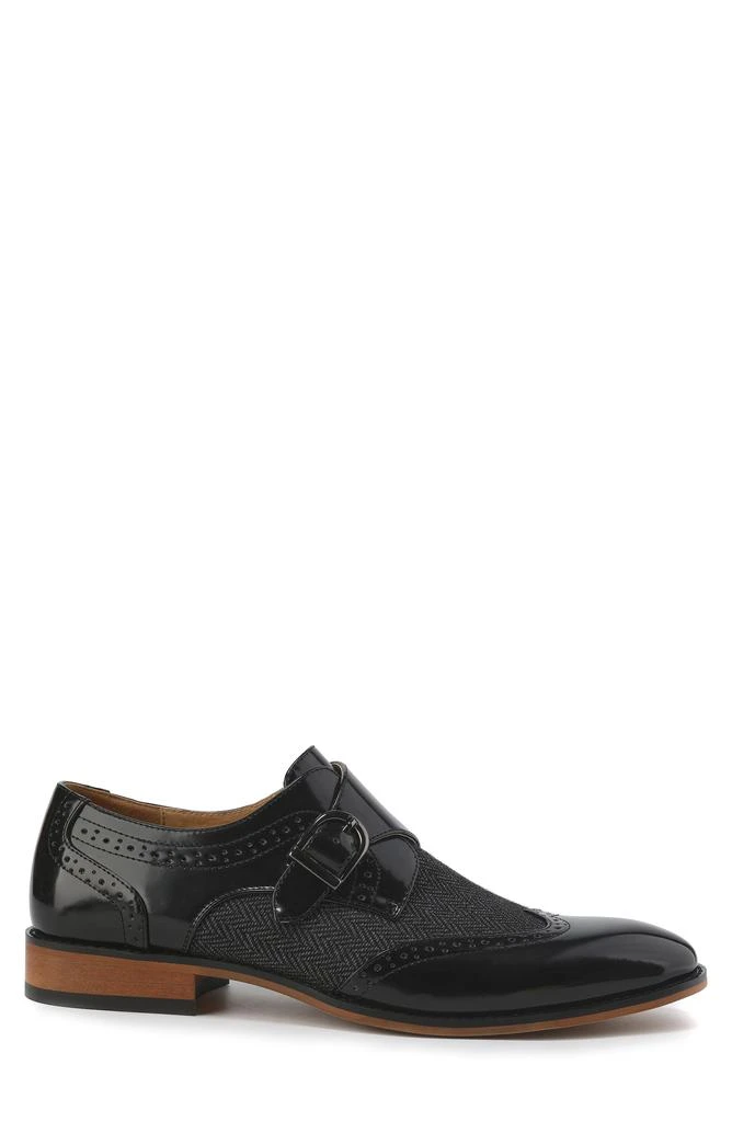 Gino Vitale Monk Strap Herringbone Dress Shoe 3