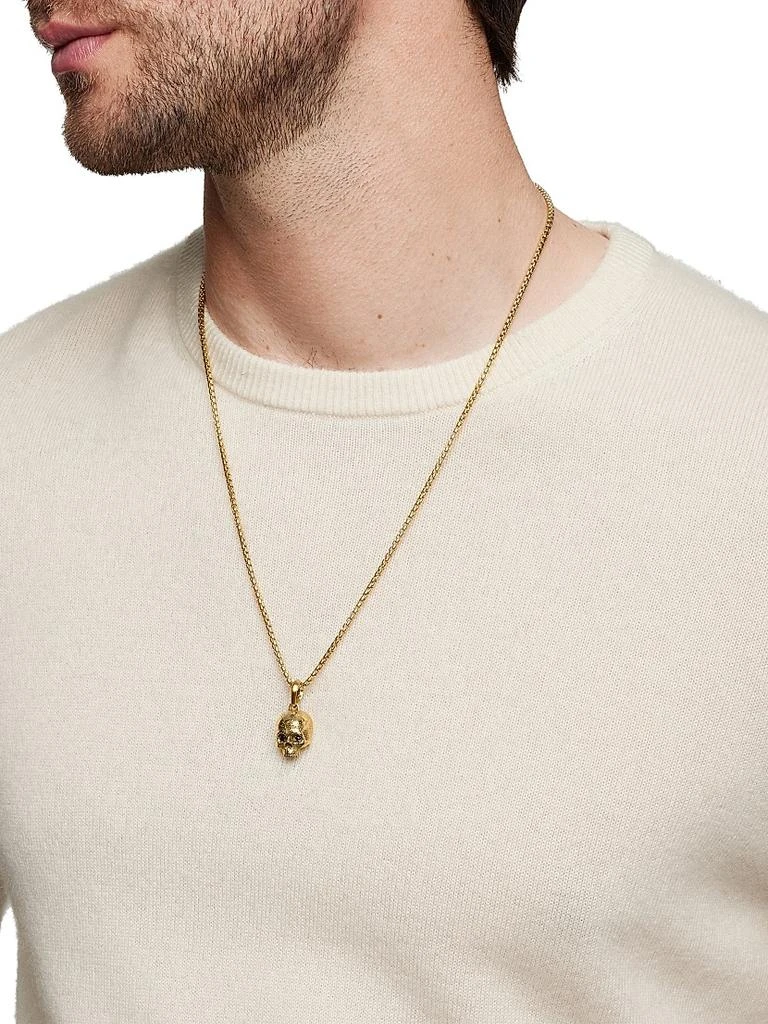 David Yurman Memento Mori Skull Amulet in 18K Yellow Gold with Pave Black Diamonds, 18MM 7