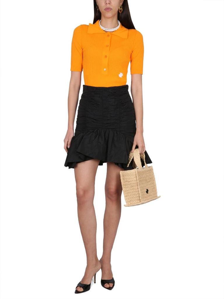 【PATOU】 Bloomer miniskirt Patou | Mini bloomer belted skirt in eco-friendly faille