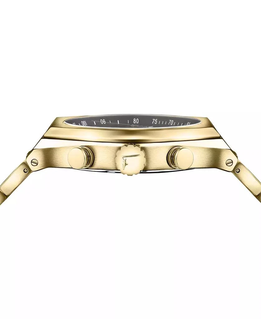 Salvatore Ferragamo Salvatore Men's Swiss Chronograph Tonneau Gold Ion Plated Stainless Steel Bracelet Watch 42mm 2