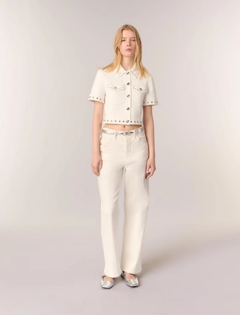 Maje Maje Woman's cotton Studded cropped cardigan for Spring/Summer 1