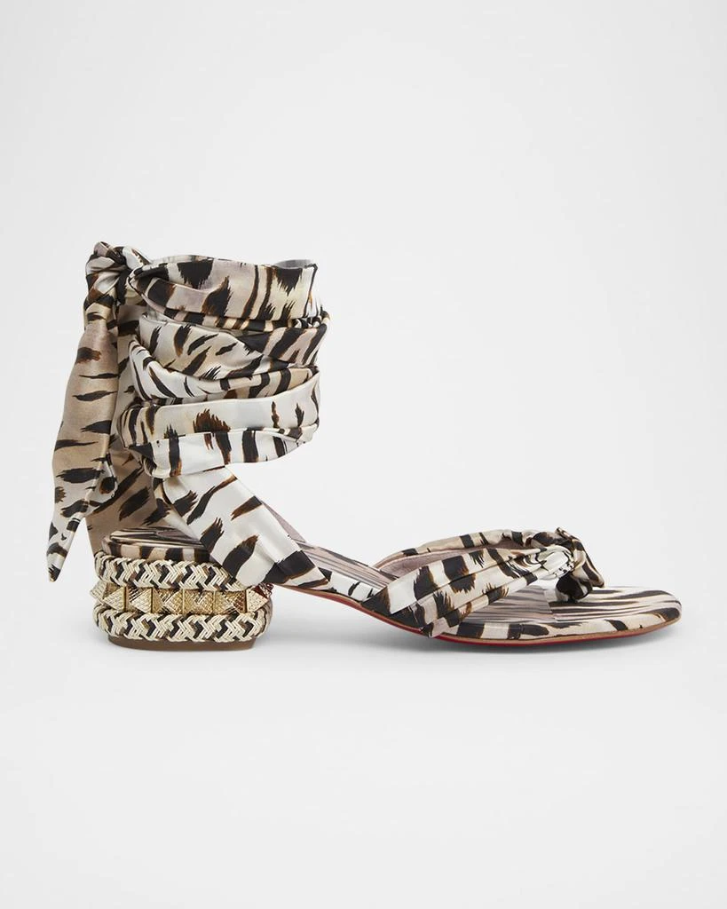 Christian Louboutin Pyra Du Desert Leopard Red Sole Sandals 1