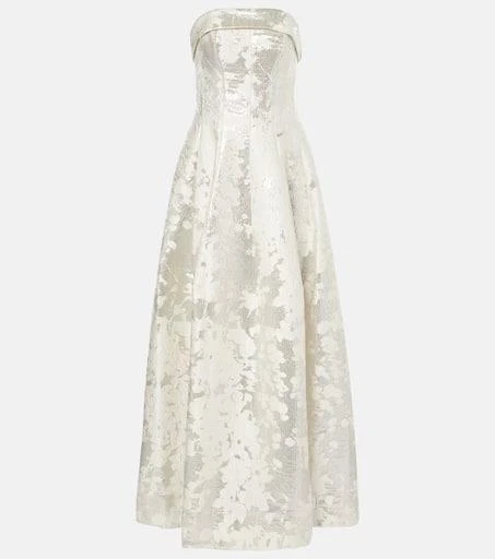 SIMKHAI Octavia lamé jacquard corset gown 1