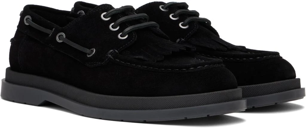 Hugo Boss Black Suede Fringe Trim Loafers 4