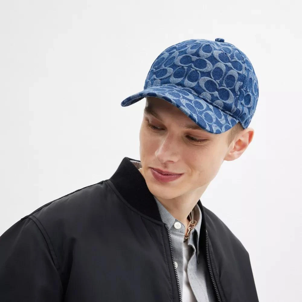 Coach Signature Denim Baseball Hat 3