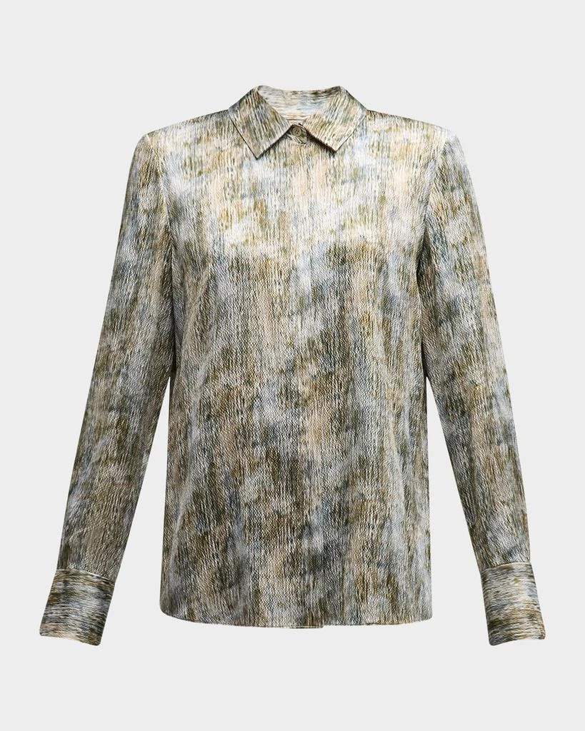 Lafayette 148 New York Scottie Abstract-Print Silk Blouse 1