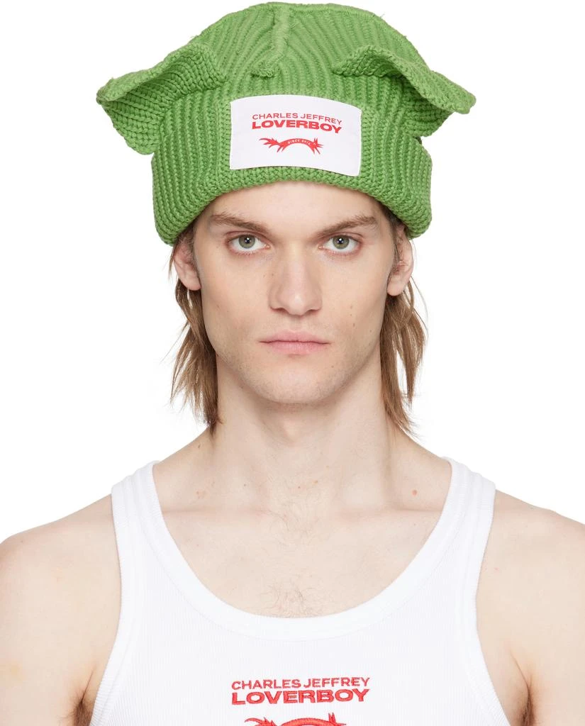 Charles Jeffrey Loverboy Green Chunky Ears Beanie 1