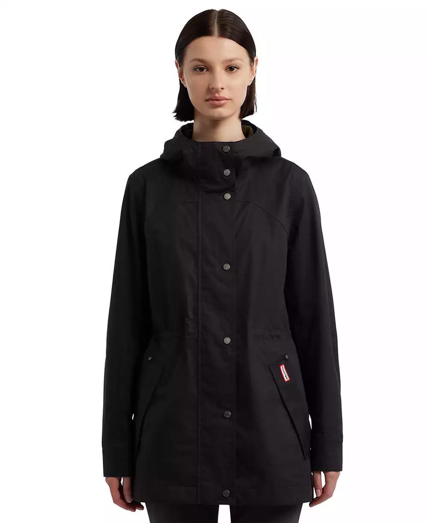 Hunter Women's Hooded Waterproof Rain Jacket Black XL