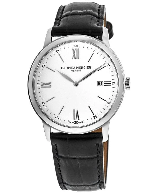 Baume & Mercier Baume & Mercier Classima Quartz White Dial Leather Strap Men's Watch 10323 1
