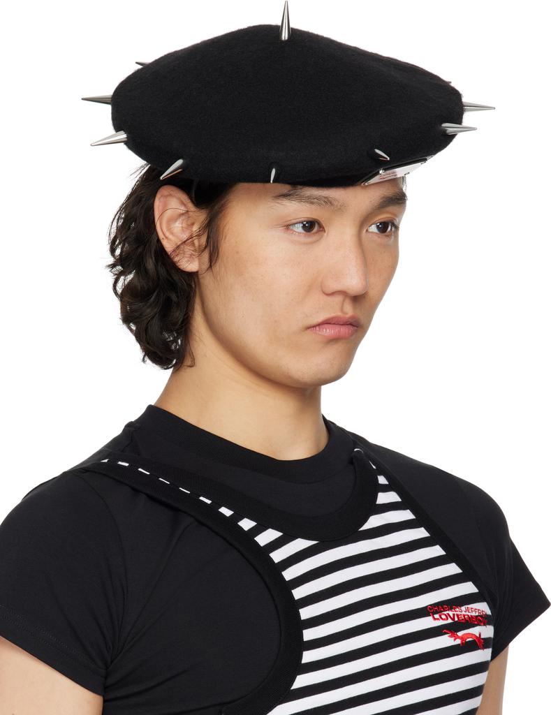 Charles Jeffrey Loverboy Black Spikey Beret