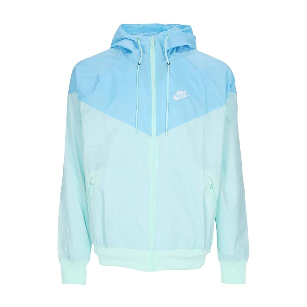 NIKE Windbreaker Men Sportswear Woven Lined Windrunner Hooded Jacket Mint Foam/blue Chili/white 1