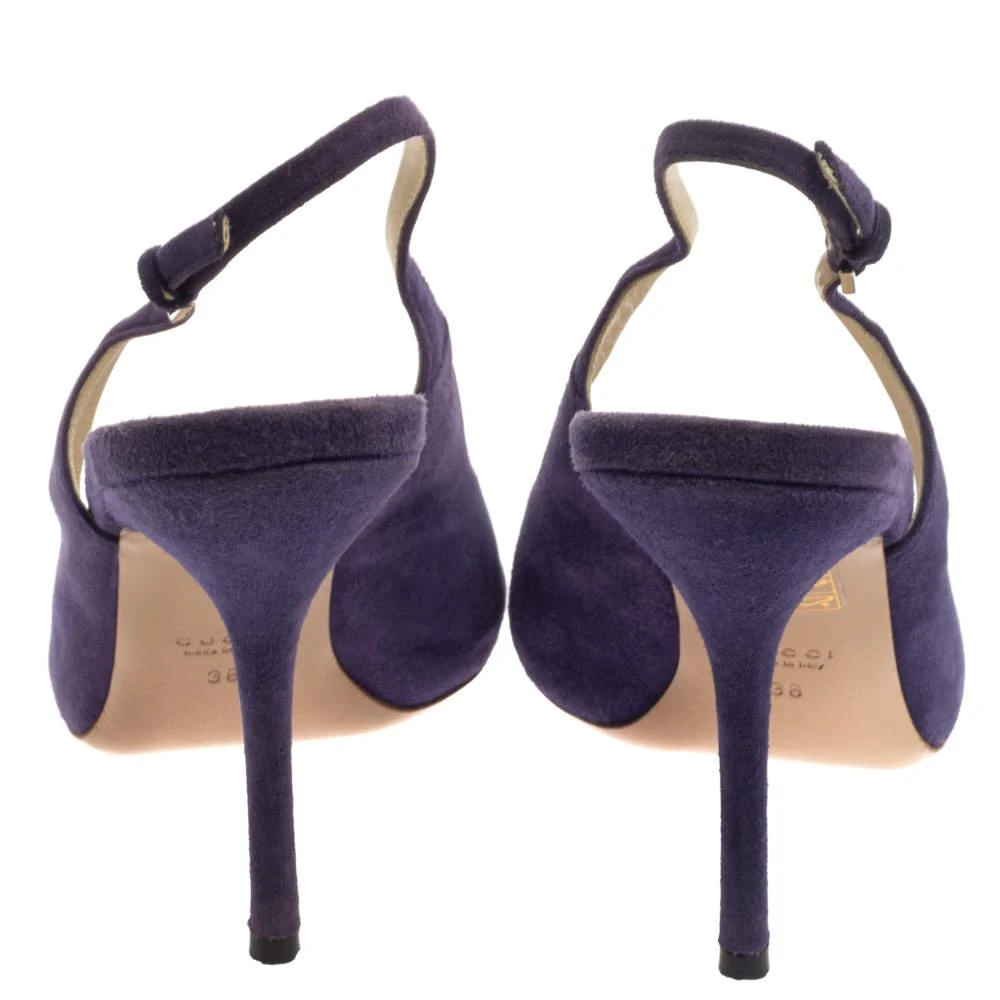 Gucci Gucci Purple Suede Peep Toe Slingback Sandals Size 38 5