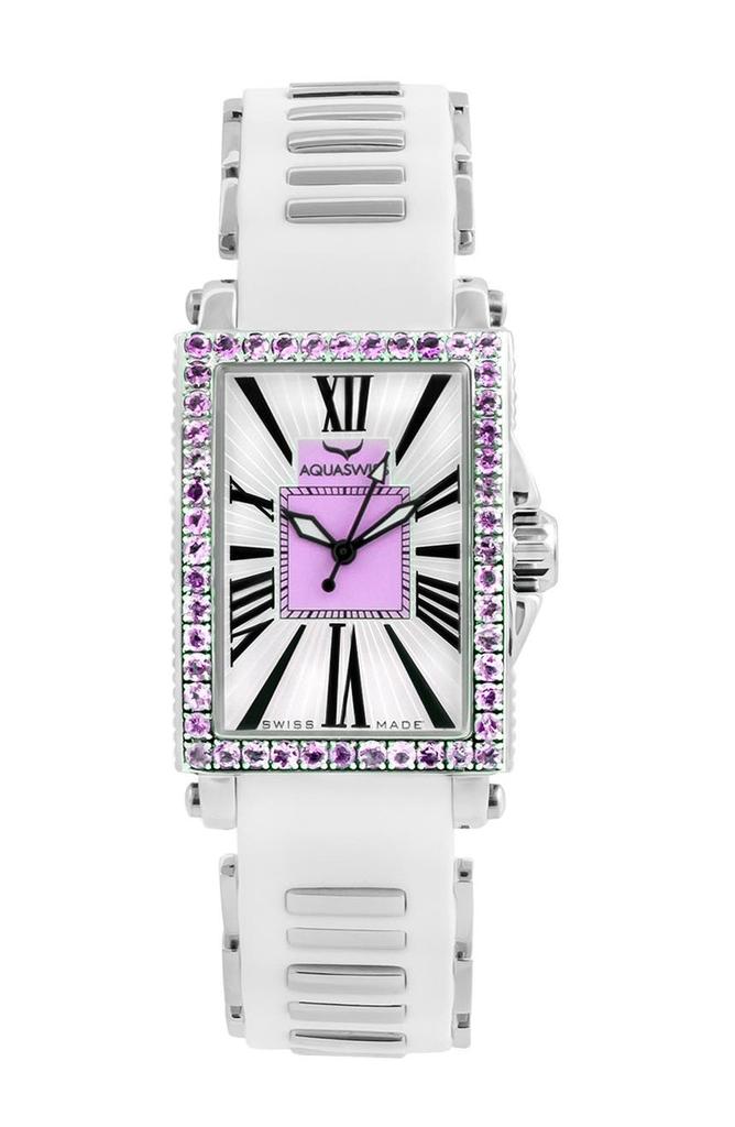 AQS Kelly Silicone Strap Watch, 44.5mm