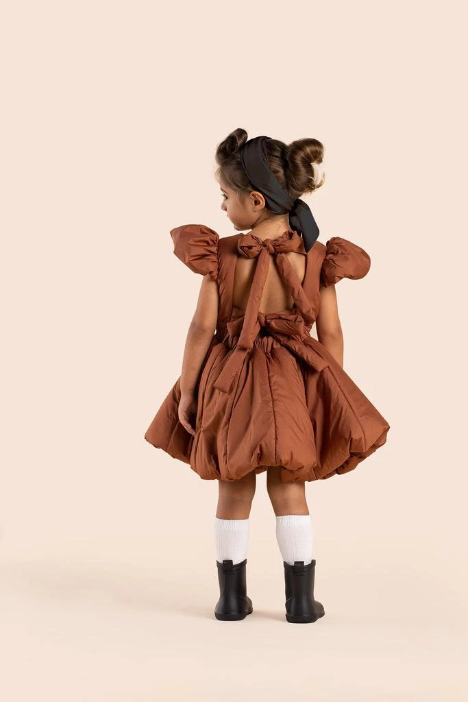 Omamimini Girls Quilted Nylon Pinafore Dress 3