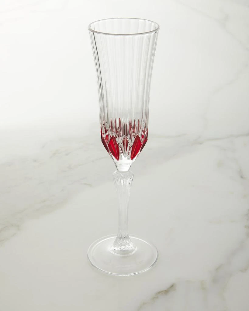 Neiman Marcus Red Champagne Flute Glasses, Set of 4 1