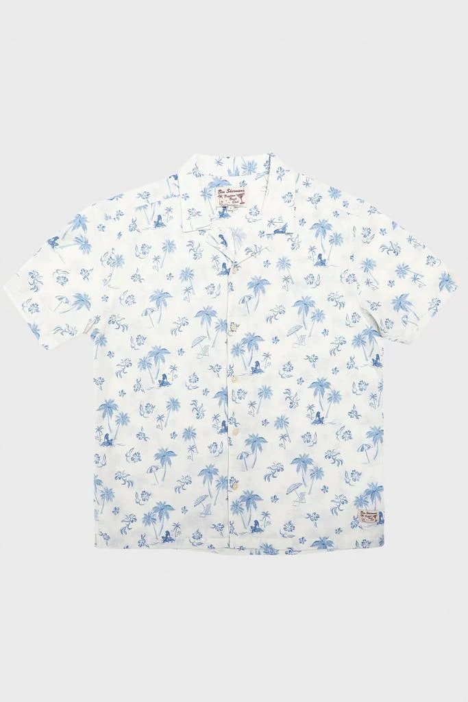 Ben Sherman Ben Sherman Resort Print Linen Blend Short Sleeve Shirt 1