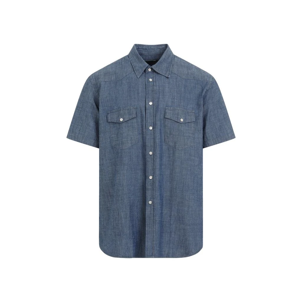 Universal Works Indigo Western Garage Cotton Shirt 2