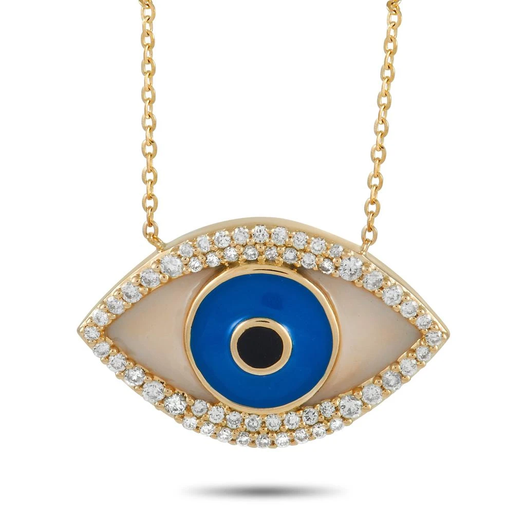 Non Branded 14K Yellow Gold 0.38 ct Diamond Eye Necklace 1