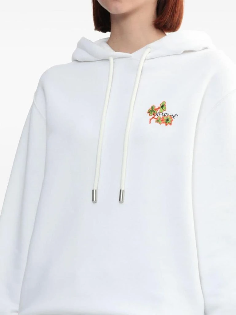 Off-White WHITE HOODIE BLACK LOGO FLORAL DRAWING 3