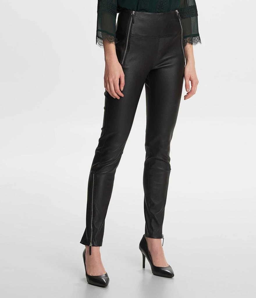 Karl Lagerfeld Paris STRETCH GENUINE LEATHER ZIP PANTS 1