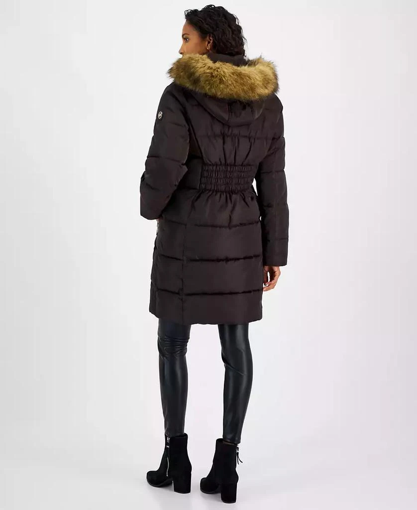 Michael Kors Petite Faux-Fur-Trim Hooded Puffer Coat, Created for Macy's 2