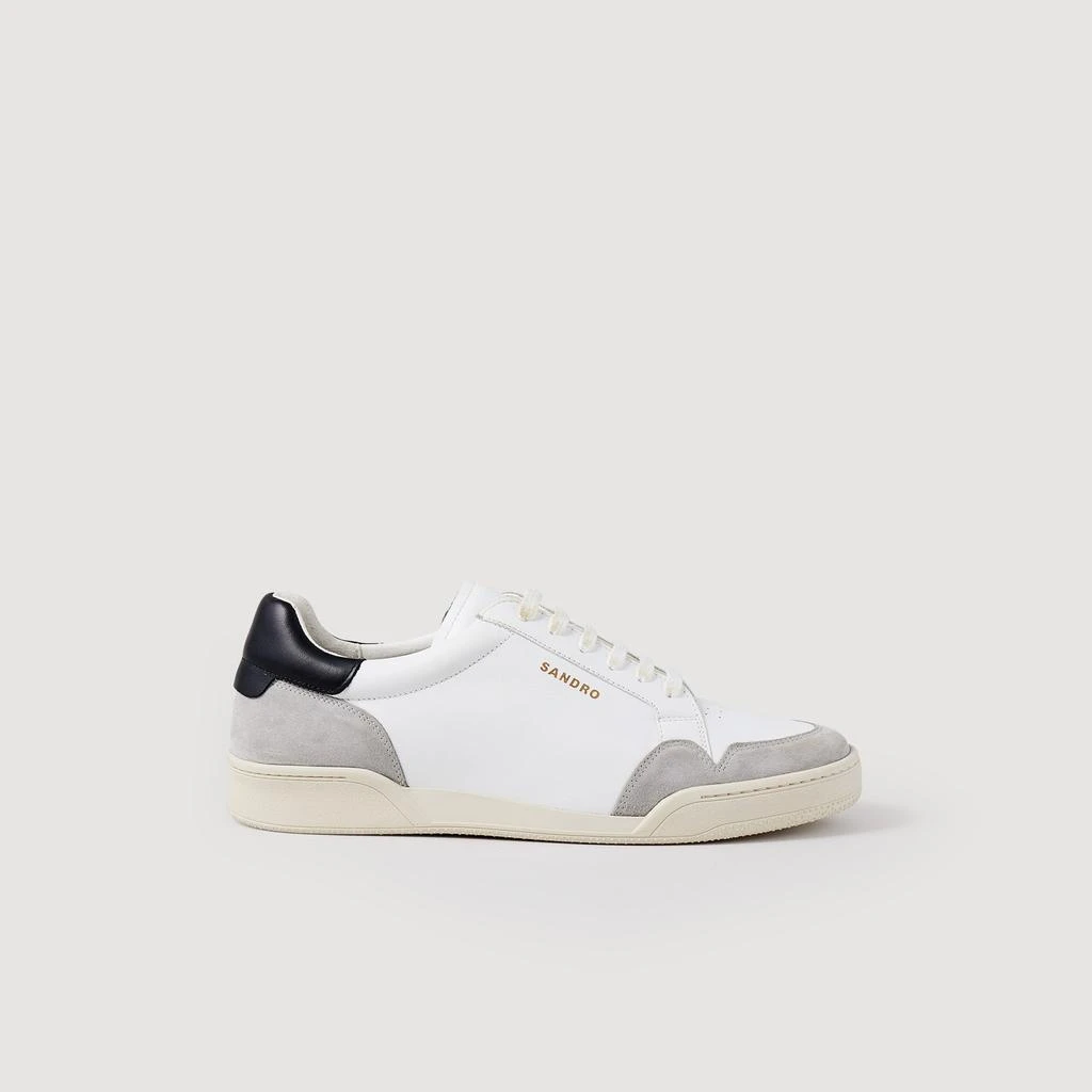 Sandro Homme Baskets En Cuir 1