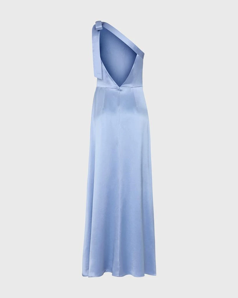 Milly Eleni One-Shoulder Open Back Satin Maxi Dress 3