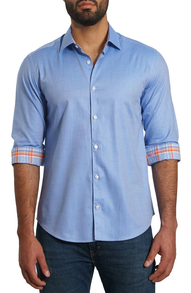 Jared Lang Solid Pima Cotton Button-Up Shirt 1
