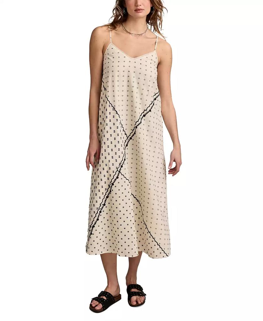 【Donna Karan New York】Linen-Blend Polka-Dot A-Line Dress Donna Karan New York Polka Dot Belted Linen Blend Midi Dress