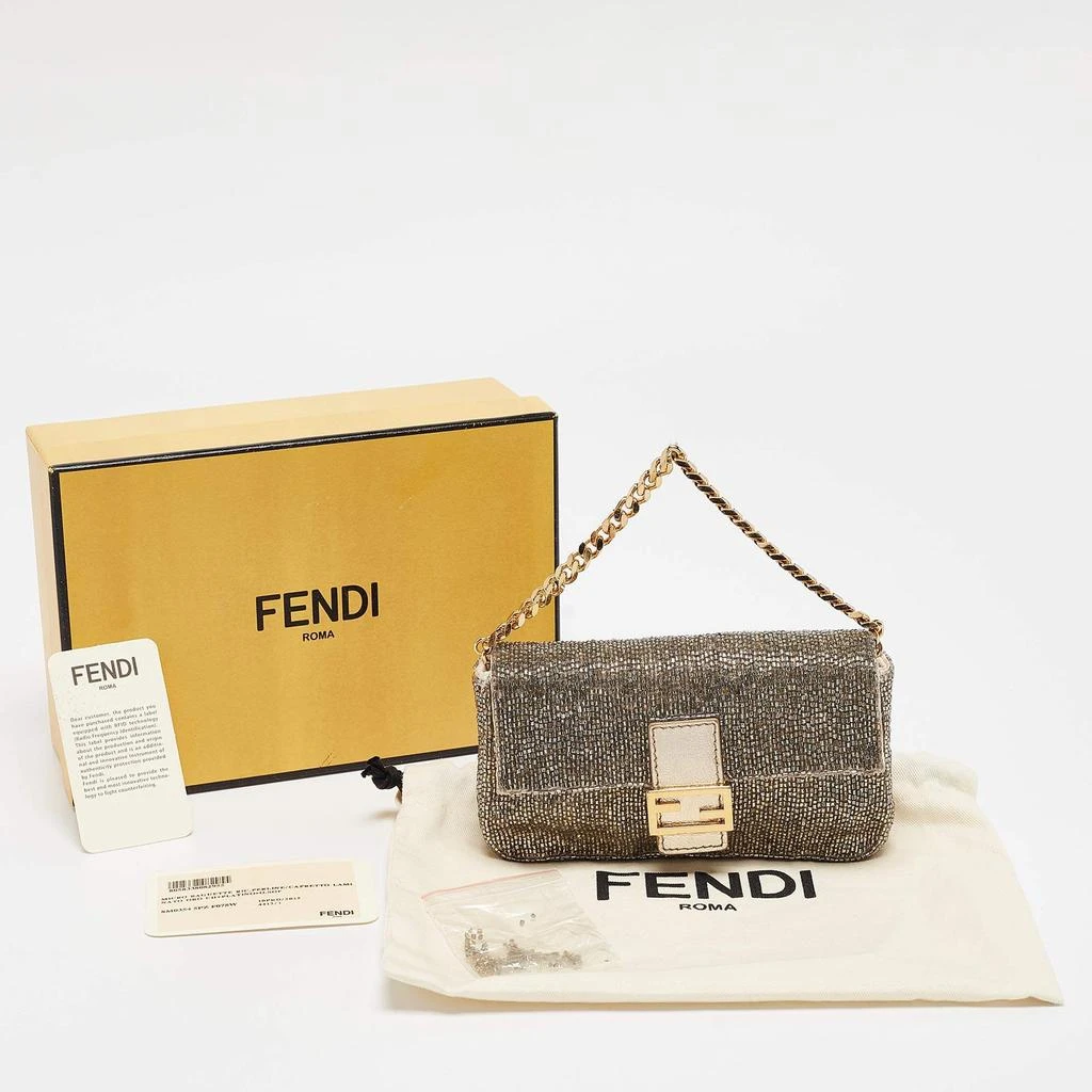 Fendi Fendi Metallic Beaded Micro Baguette Bag 8