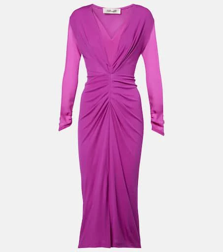Diane von Furstenberg Hades gathered jersey midi dress 1