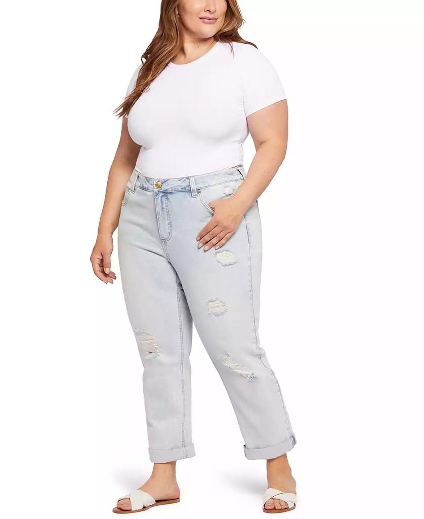 Seven7 Plus Size High Rise Slim Fit Jeans with Rolled Cuff