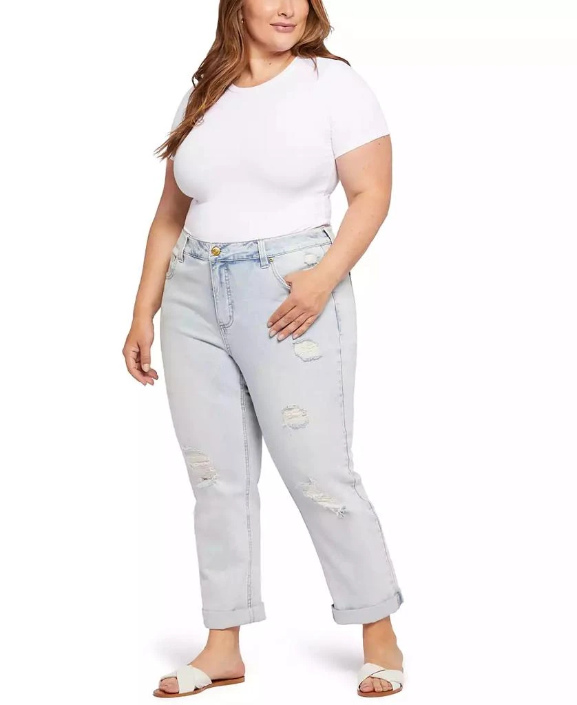 Seven7 Plus Size High Rise Slim Fit Jeans with Rolled Cuff 1