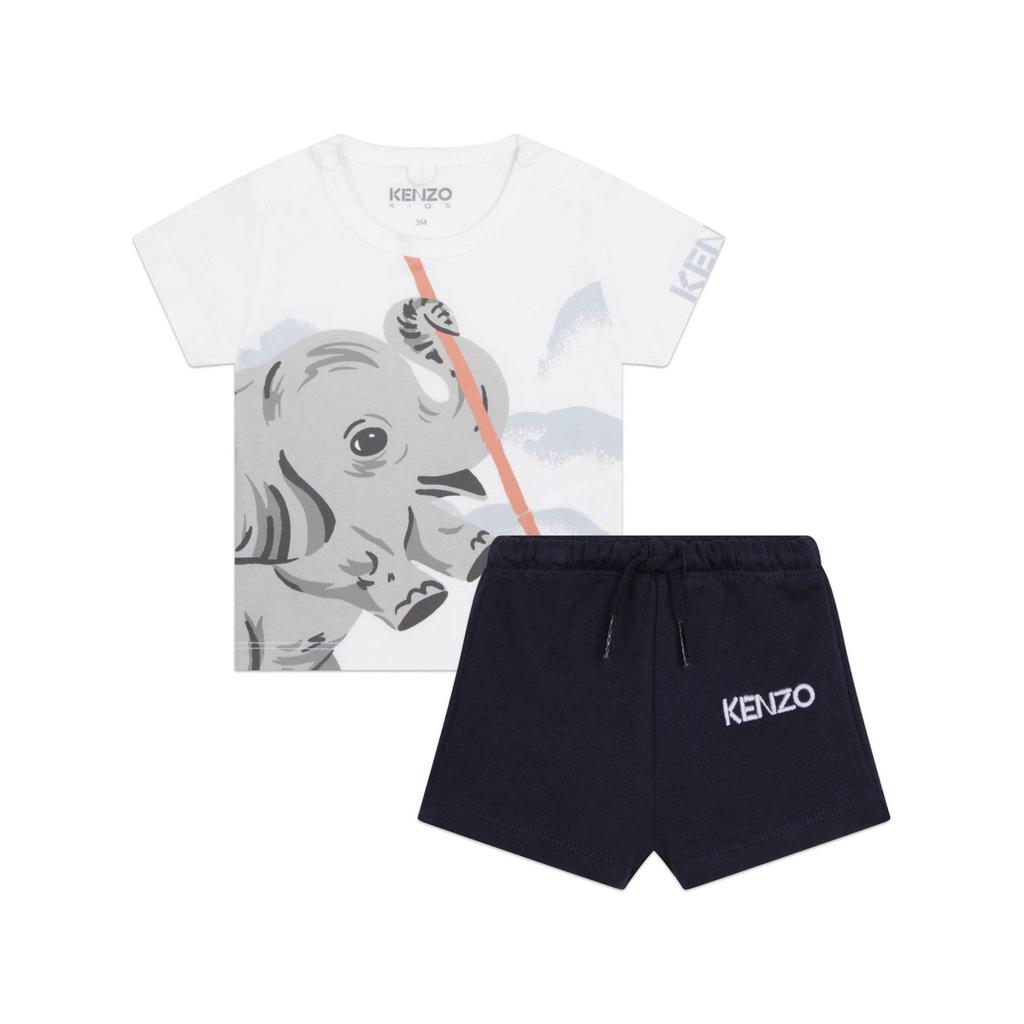 Kenzo Ensemble T-Shirt + Short Blanc - Bébé Garçon - Kenzo Kids