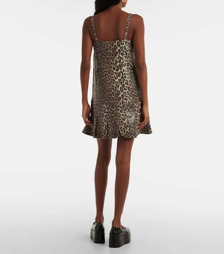 Ganni Leopard-print denim minidress 3
