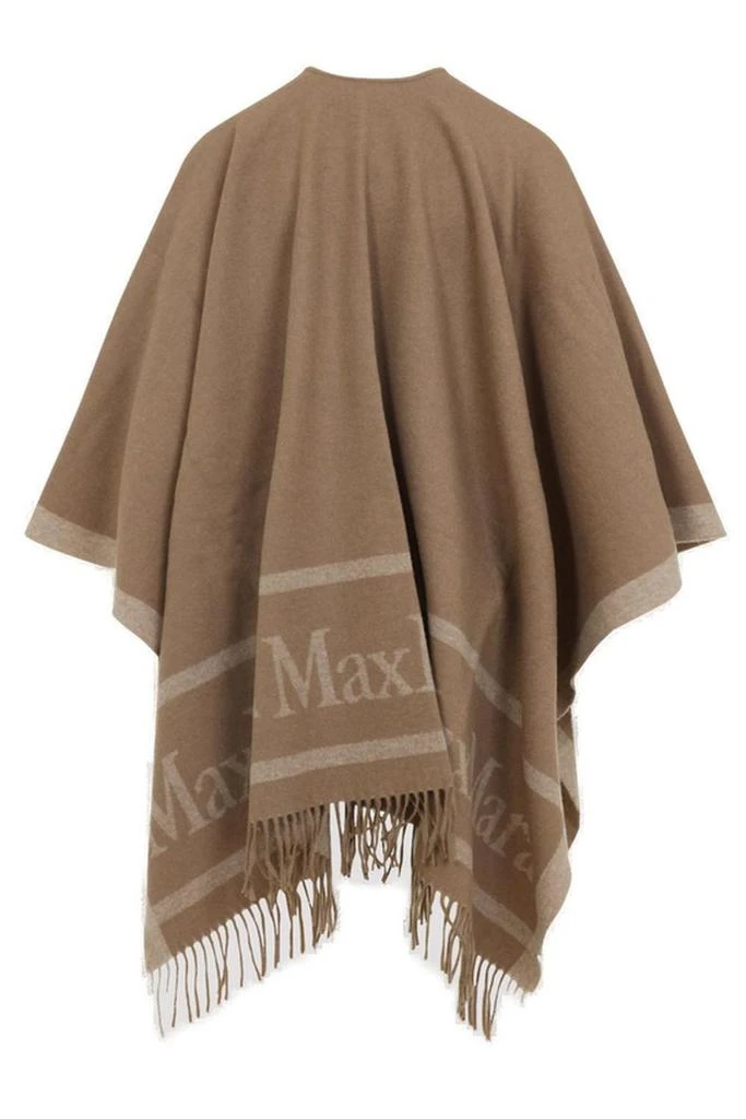 Max Mara Max Mara Logo Detailed Fringed Knitted Cape 2
