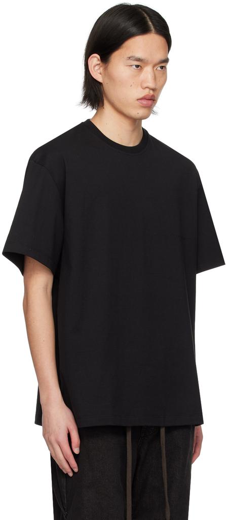 Wooyoungmi Black Leather Patch T-Shirt