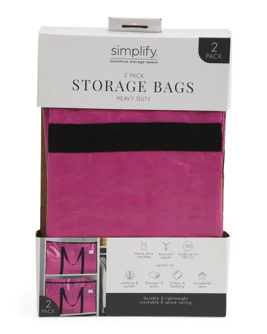 Simplify 2pk Foldable Heavy Duty Storage Moving Bags