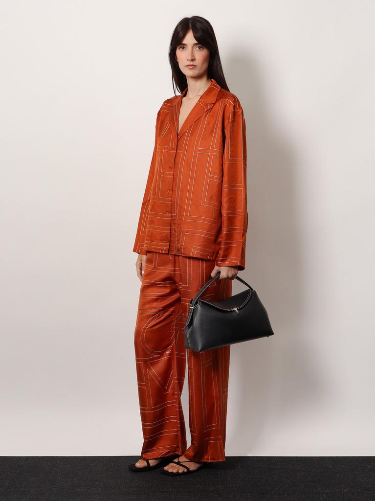 Totême T-Lock leather handbag with contrasting stitching