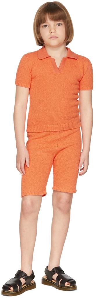 Misha 
Puff Kids Orange Bouclé Boardwalk Shorts