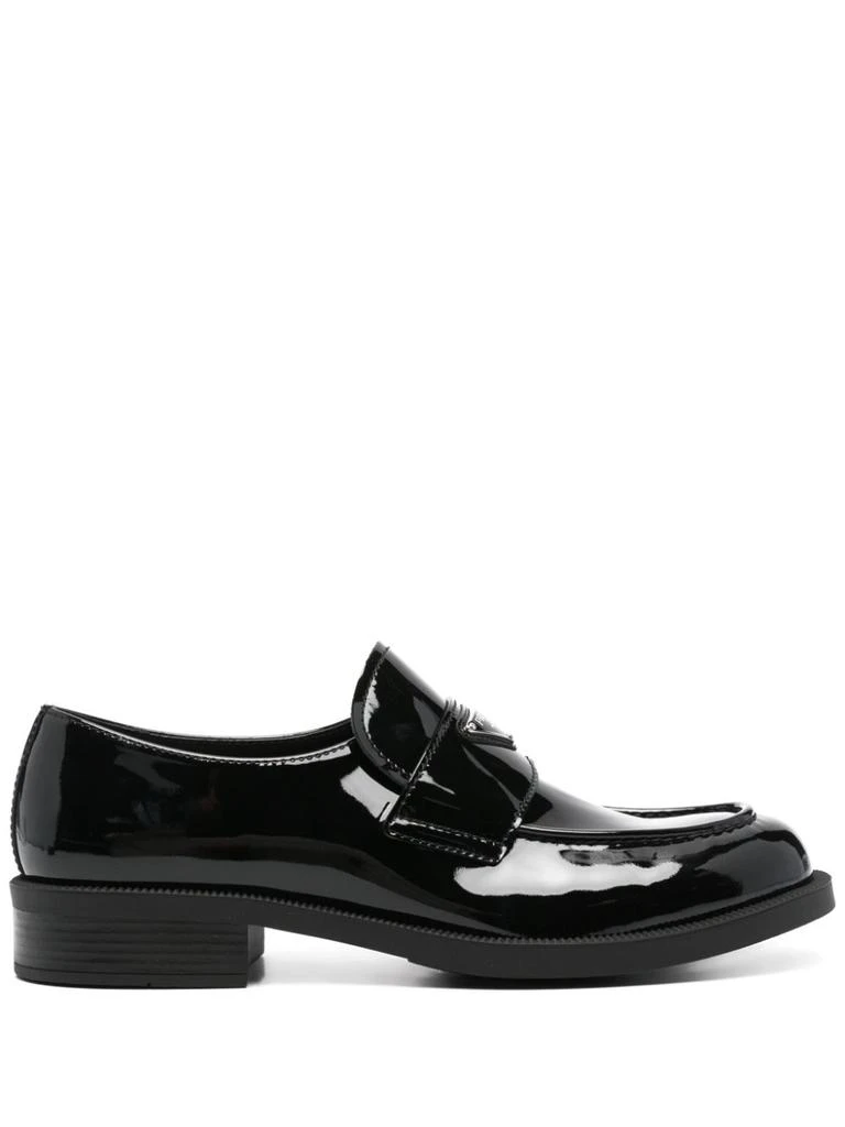 Prada MOCCASIN IN SHINY LEATHER WITH LOGO 1