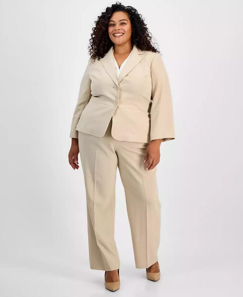 Le Suit Plus Size Two-Button Jacket & Pant Suit