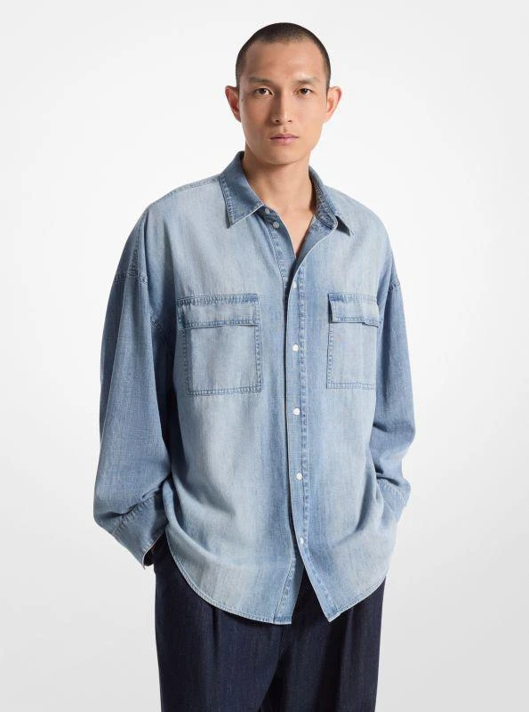 michael_kors Oversized Chambray Shirt 4